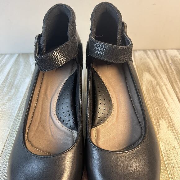 Earth Garnet Shoes Women's 8 Black Adjustable Mary Jane Heels Ankle Strap EUC - Picture 4 of 8